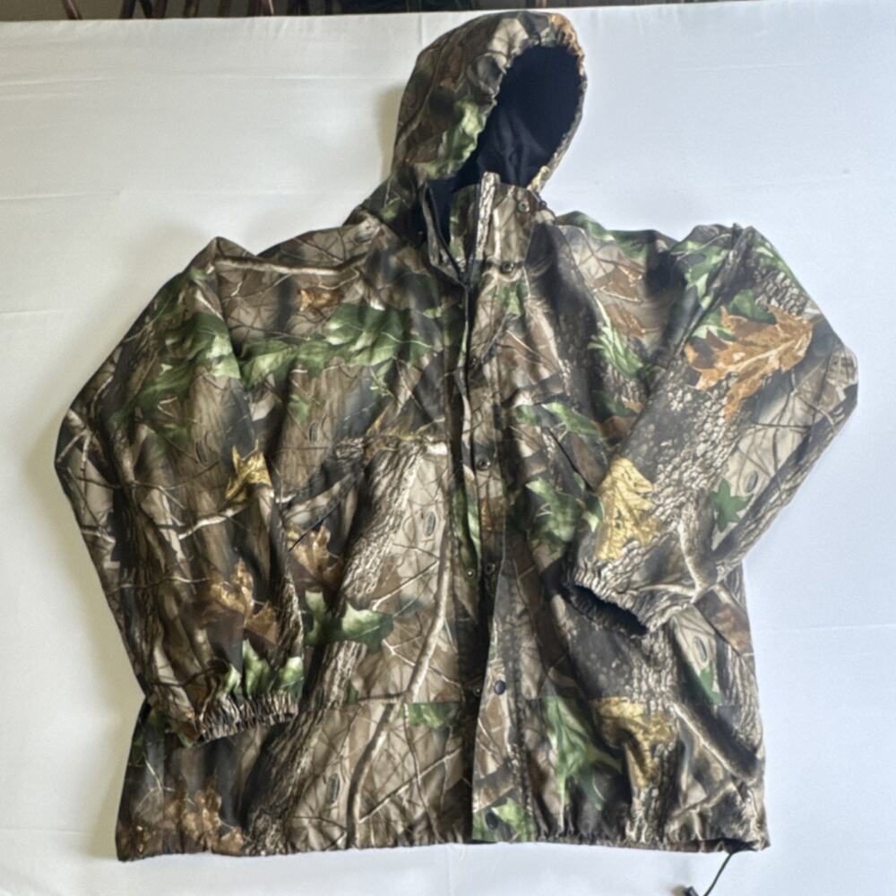 Field & Stream Camouflage Hooded Hunting Jacket Large Real tree